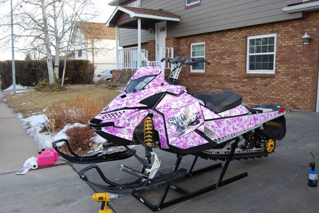 Pink camo, Snowmobile, Winter sports